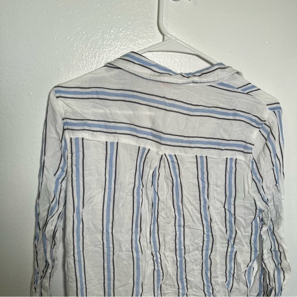 Sweet Wanderer Button Down Blouse White Stripes - Picture 7 of 10